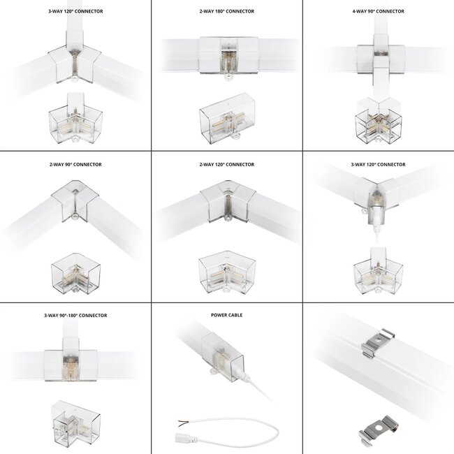 HEXON GLB-101-0089 Γραμμικό Επεκτεινόμενο DIY Φωτιστικό Οροφής LED 18W 2250lm 120° AC 220-240V IP20 Φυσικό Λευκό 4000K - Sanan SMD Chip - Ασημί - Μ117.5 X Π2 X Υ3.5cm - 3 Χρόνια Εγγύηση - 11