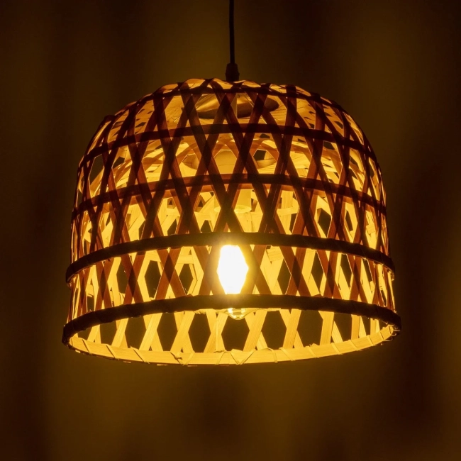 MANGEA 01634 Boho Κρεμαστό Φωτιστικό Οροφής με Ντουί 1 x E27 AC 220-240V IP20 - Μπεζ - Μ32 x Π32 x Υ30cm