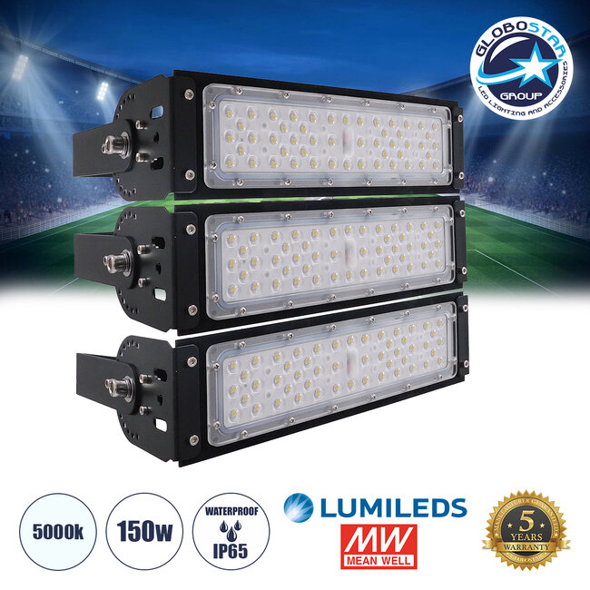 GOLIATH 90100-3 LED Προβολέας Γηπέδου - Φωτιστικό Tunnel 150W 24000LM 75°*135° AC 100-277V IP65 -  Ψυχρό Λευκό 5000K - MeanWell Driver & LumiLEDs Chip - 5 Years Warranty