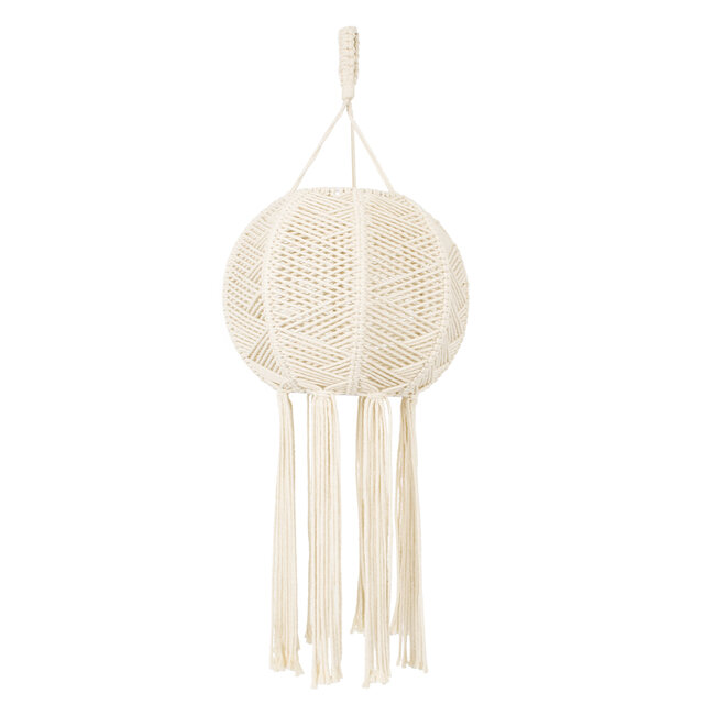 36214 EGYPT Boho Καπέλο Φωτιστικού- Μακραμέ Πλεκτό Χειροποίητο Μπεζ Σχοινί Μ30 x Π30  x Υ75cm