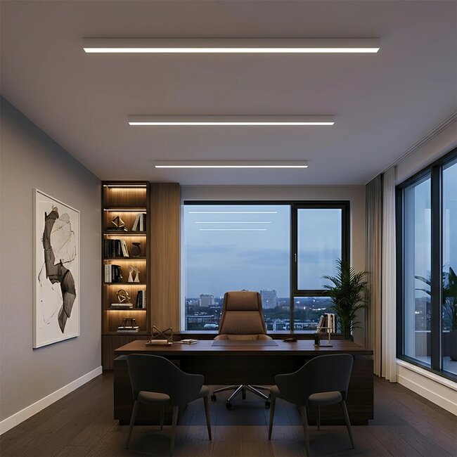 kelvo® ORION KLV-101-0363-V2 Γραμμικό Φωτιστικό Οροφής LED 72W 7200lm 120° AC 220-240V IP20 Ρυθμιζόμενο Λευκό CCT με Χειριστήριο από 2700K έως 6000K Dimmable - Lumileds SMD Chip - Λευκό Ματ - Μ120 x Π5 x Υ7.5cm - 3 Χρόνια Εγγύηση