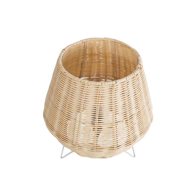 BOLSON 02010 Boho Επιδαπέδιο Φωτιστικό Μονόφωτο 1 x E27 AC220-240V IP20 - Φ30 x Υ30cm - Μπεζ Ξύλινο Μπαμπού Πλέγμα - 5 Χρόνια Εγγύηση - 4
