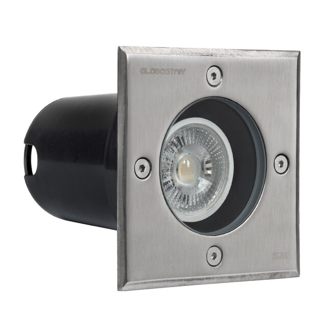 GIGO 60362 Χωνευτό Τετράγωνο Σποτ Δαπέδου για Λάμπα MR16 με Ντουί GU10 - Αδιάβροχο IP68 - IK09 - Ανοξείδωτο Ατσάλι / Stainless Steel 201 - Tempered Glass - Μ11 x Π11 x Υ11.5cm - Nickel Ματ - 5 Years Warranty - 8