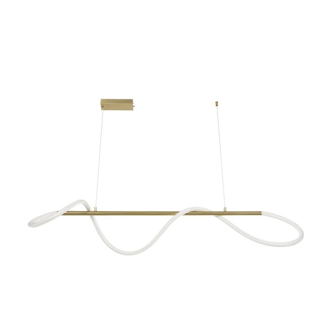 kelvo® GLOW KLV-101-0166 Κρεμαστό Φωτιστικό Οροφής LED 34W 3400lm 360° AC 220-240V IP20 Ρυθμιζόμενο Λευκό CCT με Χειριστήριο από 2700K έως 6000K Dimmable - Lumileds SMD Chip - Χρυσό Πλατίνα - Μ140 x Π40 x Υ30cm - 3 Χρόνια Εγγύηση - 5