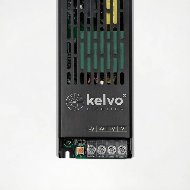 kelvo® ILUMA KLV-107-0016 Slim Τροφοδοτικό/Μετασχηματιστής Class I PELV 300W 12.5A AC 220-240V σε DC 24V IP20 - Γκρι Ανθρακί Ματ - Μ19.6 x Π5.9 x Υ2.8cm - 5 Χρόνια Εγγύηση - 4