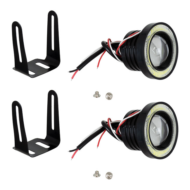 81634 Σετ Προβολάκια Ομίχλης Angel Eyes LED CREE COB 40W 6400lm 45° DC 12V Αδιάβροχα IP65 Ψυχρό Λευκό 6000K - 6
