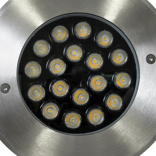 UNDERGROUND-SINA 90572 Χωνευτό Φωτιστικό Σποτ Δαπέδου LED 18W 1710lm 15° DC 24V Αδιάβροχο IP68 Φ20 x Υ11cm Φυσικό Λευκό 4500K - Ανοξείδωτο Ατσάλι - 3 Χρόνια Εγγύηση - 7