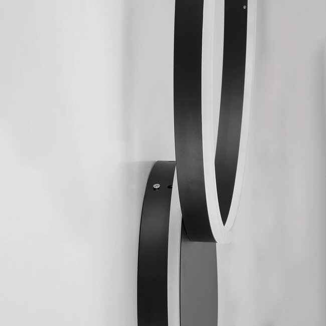 kelvo® VENOM KLV-101-0181-V2 Φωτιστικό Τοίχου / Απλίκα LED 45W 4500lm 360° AC 220-240V IP20 Ρυθμιζόμενο Λευκό CCT με Χειριστήριο από 2700K έως 6000K Dimmable - Lumileds SMD Chip - Μαύρο Ματ - Μ60 x Π40 x Υ7.5cm - 3 Χρόνια Εγγύηση - 6