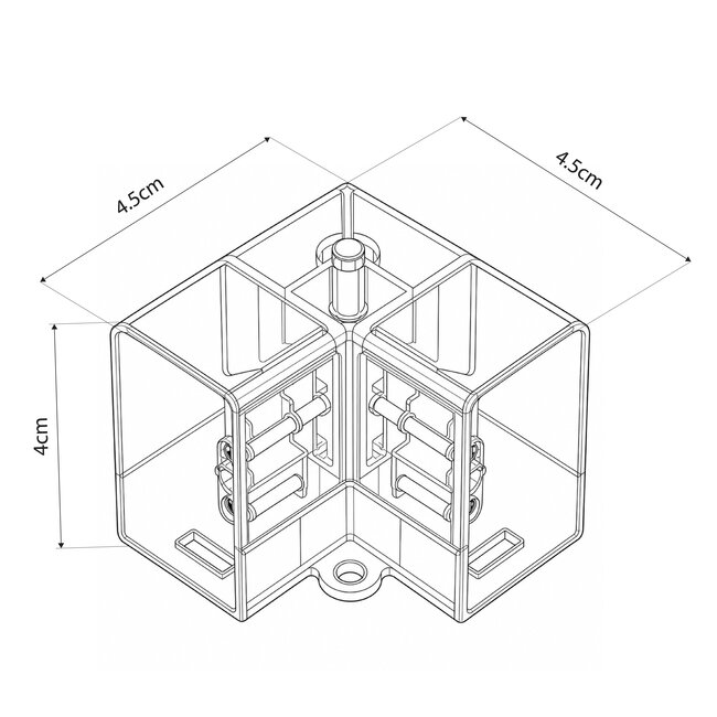 HEXON GLB-101-0094 Σύνδεσμος Γ 90° AC 220-240V IP20 - Διάφανο - Μ4.5 x Π4.5 x Υ4cm