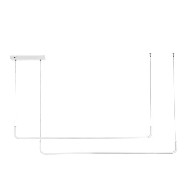 kelvo® LINARIA KLV-101-0259 Κρεμαστό Φωτιστικό Οροφής LED 72W 7200lm 180° AC 220-240V IP20 Ρυθμιζόμενο Λευκό CCT με Χειριστήριο από 2700K έως 6000K Dimmable - Lumileds SMD Chip - Λευκό Ματ - Μ220 x Π4 x Υ25cm - 3 Χρόνια Εγγύηση - 3