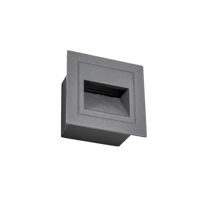 kelvo® STEPART KLV-101-0078 Μοντέρνο Χωνευτό Φωτιστικό Σκαλοπατιού - Διαδρόμου LED 3W 375lm 45° AC 220-240V Αδιάβροχο IP65 Θερμό Λευκό 2700K - Lumileds SMD Chip & TÜV SÜD Driver - Γκρι Ανθρακί Ματ - Μ8.5 x Π5 x Υ8.5cm / Q6.72 x 6.72cm - 5 Χρόνια Εγγύηση - 9