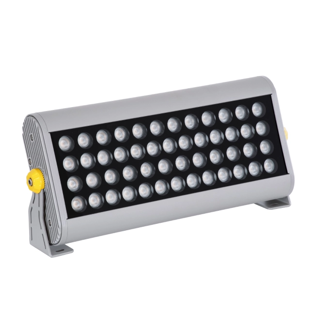 FLOODHENA 90446 Προβολέας Σποτ Wall Washer LED 48W 4080lm 30° AC 220-240V Αδιάβροχο IP67 Ultra Θερμό Λευκό 2200K - Bridgelux SMD Chip - Γκρι Ανθρακί - Μ39 x Π6 x Υ17cm - 3 Χρόνια Εγγύηση
