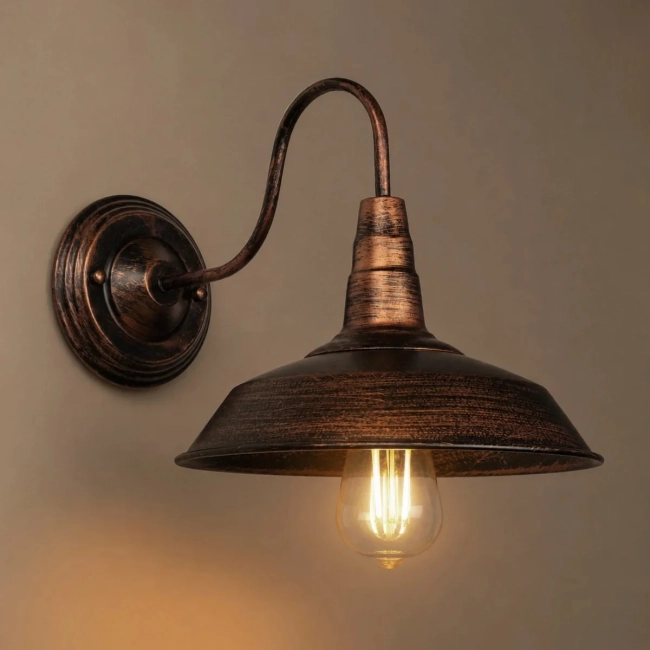 RAY 01067 Vintage Φωτιστικό Τοίχου - Απλίκα με Ντουί 1 x E27 AC 220-240V IP20 - Χάλκινο Εφέ Σκουριάς - Μ26 x Π36 x Υ28cm RAY 01067 Vintage Φωτιστικό Τοίχου - Απλίκα με Ντουί 1 x E27 AC 220-240V IP20 - Χάλκινο Εφέ Σκουριάς - Μ26 x Π36 x Υ28cm
