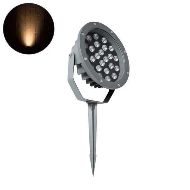 TREELIGHT-RIVA 90363 Σποτ Φωτισμού Ειδικό για Φυτά - Δέντρα με Βάση Κήπου / Καρφωτό LED 24W 2040lm 10° DC 24V Αδιάβροχο IP67 Φ20.5 x Υ6.5cm Αρχιτεκτονικό Πορτοκαλί 2200K - Γκρι Ανθρακί - 3 Years Warranty - 11
