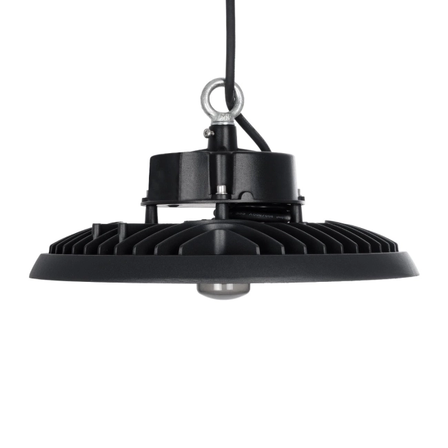 INDUSTRY 61706 Βιομηχανικό Φωτιστικό Καμπάνα High Bay UFO Τεχνολογίας Smart Group Linkable Control System 2.4Ghz με Αισθητήρα Κίνησης Microwave LED 200W 30000lm SDCM<5 90° AC 85-265V Αδιάβροχο IP65 IK08 Μαύρο Χυτό Αλουμίνιο - Φυσικό Λευκό 5000K - 338 x Sanan Opto SMD Chip & TÜV SÜD Driver