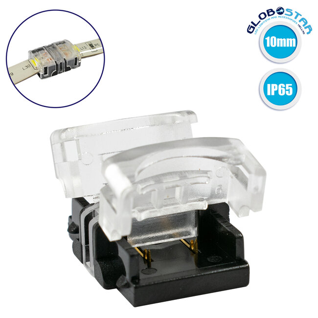 70719 Αδιάβροχος Ταχυσύνδεσμος Ένωσης IP65 - Strip To Strip Connector για Ένωση 2 x Μονόχρωμες Αδιάβροχες Ταινίες LED Πλάτους 10mm