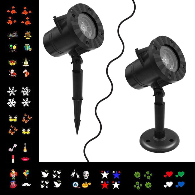 75599 Προβολάκι Κήπου Καρφωτό - Δαπέδου Epistar LED 6W 300lm 60° AC 230V Αδιάβροχο IP67 RGB με 12 Διαφορετικά Σχέδια Φωτισμού