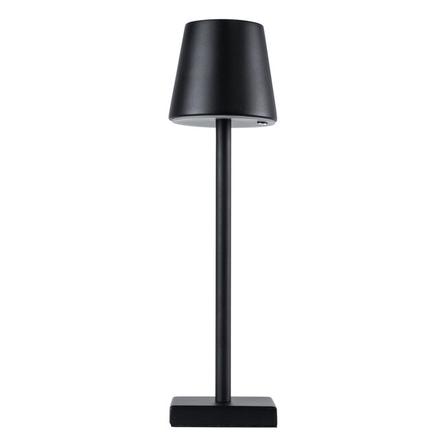 NEGA 60473 Μοντέρνο Επιτραπέζιο Φωτιστικό Πορτατίφ LED 2.2W 154lm 360° DC 5V Επαναφορτιζόμενο με Μπαταρία Li-ion 4000mAh - Διακόπτη Αφής - Θερμό Λευκό 2700K - Dimmable - D10 x H39cm - Μαύρο - 2 Years Warranty