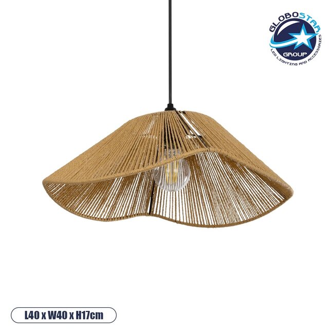 HATA 205-0038 Boho Κρεμαστό Φωτιστικό Οροφής με Ντουί 1 x E27 AC 220-240V IP20 - Μπεζ - M40 x Π40 x Υ17cm HATA 205-0038 Boho Κρεμαστό Φωτιστικό Οροφής με Ντουί 1 x E27 AC 220-240V IP20 - Μπεζ - M40 x Π40 x Υ17cm