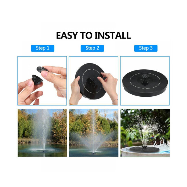 71533 Ηλιακό Αυτόνομο Φωτοβολταϊκό Διακοσμητικό Συντριβάνι LED 3W με Μέγιστο Ύψος Νερού 30-60cm - 4 Διαφορετικά Μπέκ Ψεκασμού Αδιάβροχο IP68 Πολύχρωμο RGB Φ18 x Υ8cm - 12