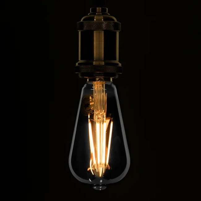  PEAR 99077 Λάμπα E27 ST64 LED 10W 1000lm 360° AC 220-240V IP20 Θερμό Λευκό 2700K Dimmable - Long Filament Chip - Μαύρο Φιμέ - Μ6.4 x Π6.4 x Υ14.5cm - 3 Χρόνια Εγγύηση