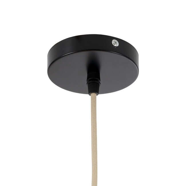 CORALINE 02181 Boho Κρεμαστό Φωτιστικό Οροφής Μονόφωτο 1 x E27 AC220-240V IP20 - Φ60 x Υ30cm - Μπεζ Λεπτό Φύλλο Ξύλου Πλέγμα - 5 Χρόνια Εγγύηση - 9