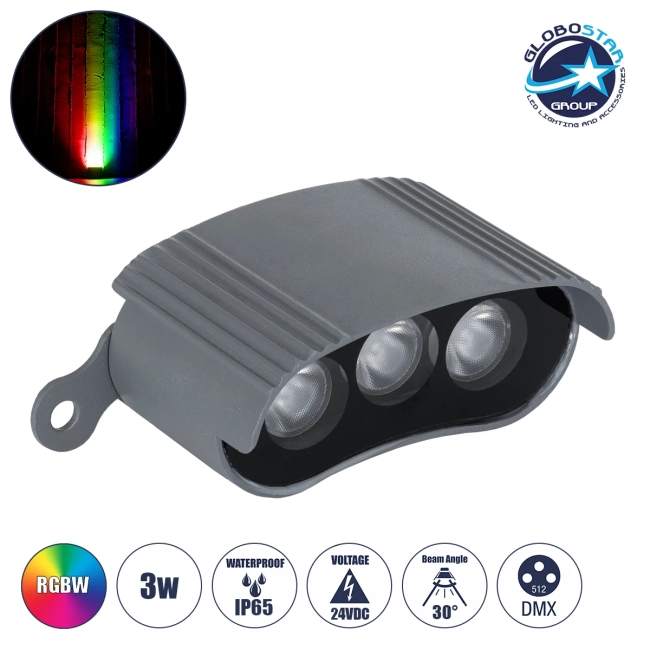 TREELIGHT-ZINA 90689 Κυρτή Μπάρα Φωτισμού Wall Washer με Αντιθαμβωτική Γρίλια Ειδική για Φυτά - Δέντρα LED 3W 255lm 30° DC 24V Αδιάβροχο IP65 Μ9 x Π6.5 x Υ4cm Πολύχρωμο RGBW DMX512 - Γκρι Ανθρακί - 3 Χρόνια Εγγύηση TREELIGHT-ZINA 90689 Κυρτή Μπάρα Φωτισμού Wall Washer με Αντιθαμβωτική Γρίλια Ειδική για Φυτά - Δέντρα LED 3W 255lm 30° DC 24V Αδιάβροχο IP65 Μ9 x Π6.5 x Υ4cm Πολύχρωμο RGBW DMX512 - Γκρι Ανθρακί - 3 Χρόνια Εγγύηση