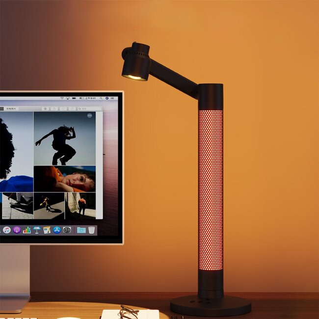 DESTINY GLB-106-0020 Επιτραπέζιο Φωτιστικό Πορτατίφ με RF Ασύρματο Χειριστήριο & Λειτουργία μέσω WiFi APP LED 10W 600lm 180° AC 220-240V IP20 Πολύχρωμο RGB Dimmable - Sanan SMD Chip - Μαύρο - Μ14 x Π14 x Υ50cm - 2 Χρόνια Εγγύηση