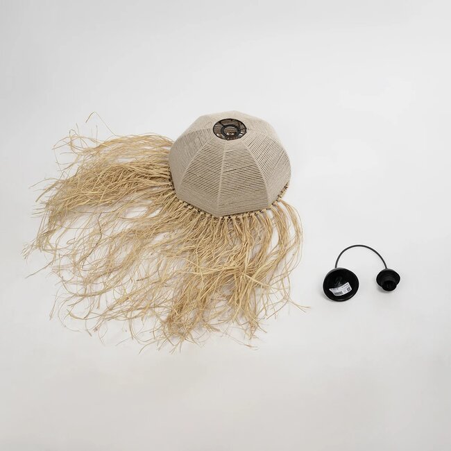 PLUVIA 205-0081 Boho Κρεμαστό Φωτιστικό Οροφής με Ντουί 1 x E27 AC 220-240V IP20 - Μπεζ - M40 x Π40 x Υ70cm - 13