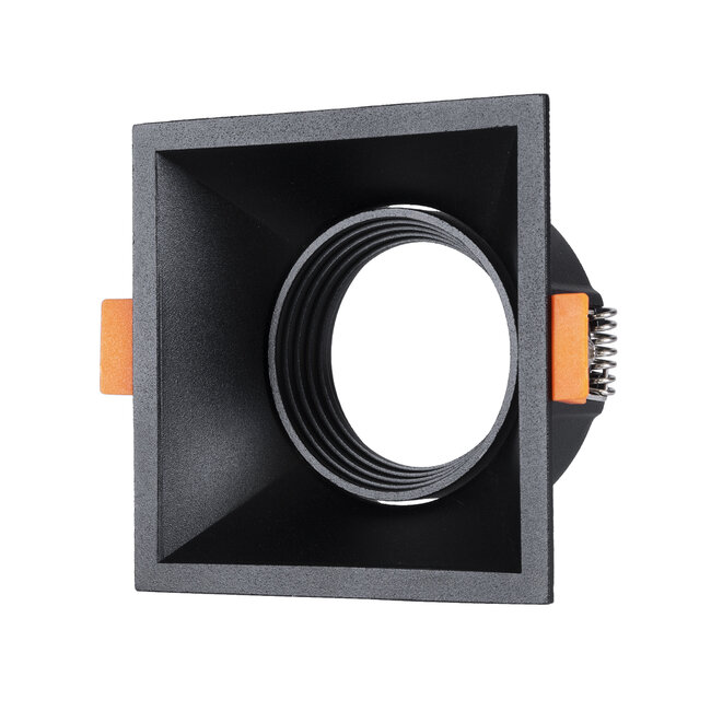 ALPHA 77833 Χωνευτό Κινούμενο Τετράγωνο Σποτ Οροφής για Λάμπα MR16/GU10 - IP20 - Χυτό Αλουμίνιο - Μ9 x Π9 x Υ4.5cm - Μαύρο - 5 Χρόνια Εγγύηση - 2