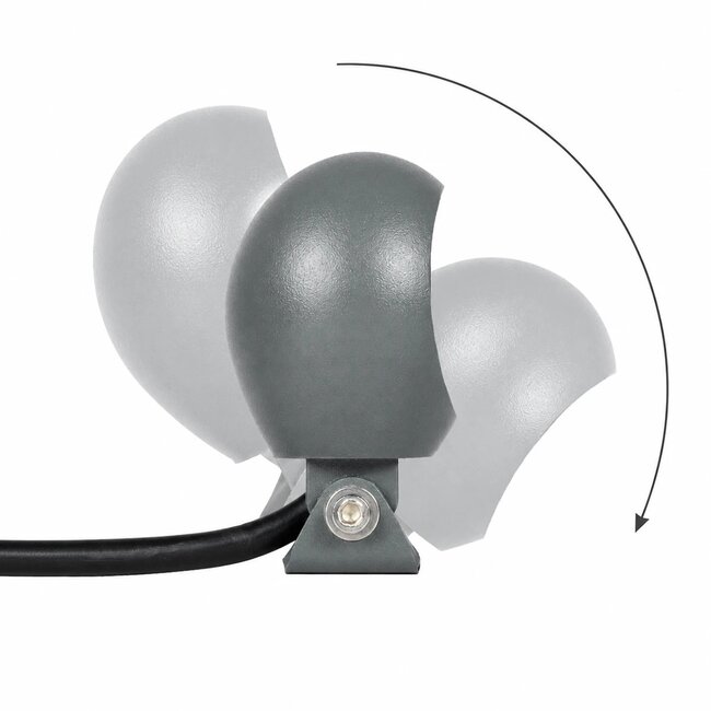 GARDIS GLB-103-0027 Φωτιστικό Σποτ για Φυτά - Δέντρα με Βάση Κήπου / Καρφωτό LED 3W 270lm 24° DC 24V Αδιάβροχο IP65 Θερμό Λευκό 2700K - Sanan SMD Chip - Γκρι Ανθρακί Ματ - Μ4.5 x Π4 x Υ7cm - 3 Χρόνια Εγγύηση - 4