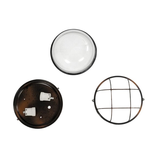 BOATLIGHT 61624 Vintage Φωτιστικό Καραβοχελώνα Τοίχου & Οροφής με Ντουί 2 x E27 AC 220-240V Αδιάβροχο IP65 - Χάλκινο Παλαιωμένο Εφέ Σκουριάς Ματ - Μ24 x Π24 x Υ11cm - 7