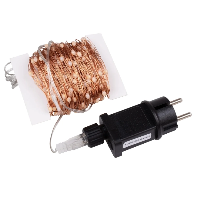 85845 Διακοσμητική Γιρλάντα 32 Μέτρα με Controller 8 Προγραμμάτων Εναλλαγών Φωτισμού - 300 LED 3.6W AC 230V με Χάλκινο Καλώδιο & Πρίζα Schuko Αδιάβροχη IP44 Θερμό Λευκό 3000K Μ32m - 3