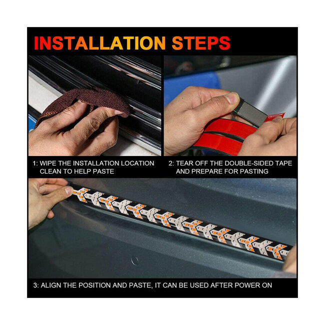 81735 Car Backlit LED Strip Εύκαμπτη Ταινία 150cm Σήμανσης DRL Αυτοκινήτου 3 Προγραμμάτα Φωτισμού LED SMD 5050 12W DC 9-30V Αδιάβροχη IP65 Πορτοκαλί - Κόκκινο - 2 Χρόνια Εγγύηση - 9