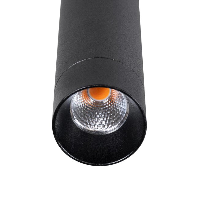 kelvo® CANAL KLV-101-0071 Κρεμαστό Φωτιστικό Οροφής LED 7W 700lm 36° AC 220-240V IP20 Θερμό Λευκό 2700K - Bridgelux COB Chip & TÜV SÜD Driver - Μαύρο Ματ - Μ4 x Π4 x Υ40cm - 5 Χρόνια Εγγύηση - 6
