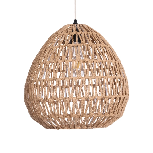  JENSON 00911 Boho Κρεμαστό Φωτιστικό Οροφής με Ντουί 1 x E27 AC 220-240V IP20 - Μπεζ - Μ35 x Π35 x Υ35cm - 4