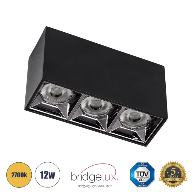 LUMINAR 60325 Downlight Σποτ LED 12W 1620lm 36° AC 220-240V IP20 Θερμό Λευκό 2700K - Osram SMD Chip & TÜV SÜD Driver - Μαύρο Ματ - Μ11.8 x Π4.2 x Υ6.6cm - 5 Χρόνια Εγγύηση LUMINAR 60325 Downlight Σποτ LED 12W 1620lm 36° AC 220-240V IP20 Θερμό Λευκό 2700K - Osram SMD Chip & TÜV SÜD Driver - Μαύρο Ματ - Μ11.8 x Π4.2 x Υ6.6cm - 5 Χρόνια Εγγύηση