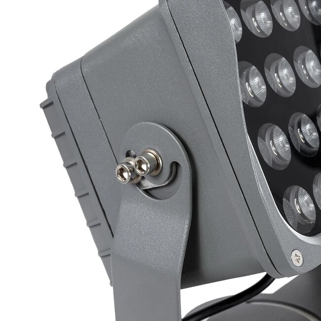 FLOODXENA 90132 Προβολέας Σποτ Wall Washer LED 24W 2040lm 10° AC 220-240V Αδιάβροχο IP65 Φούξια - Bridgelux SMD Chip - Γκρι Ανθρακί - Μ18 x Π13.5 x Υ18cm - 3 Χρόνια Εγγύηση - 7