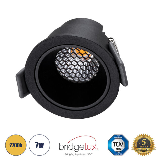 PLUTO-S 60251 Χωνευτό LED Spot Downlight TrimLess Φ6.4cm 7W 875lm 38° AC 220-240V IP20 Φ6.4 x Υ4.9cm - Στρόγγυλο - Μαύρο & Anti-Glare HoneyComb - Θερμό Λευκό 2700K - Bridgelux COB - 5 Years Warranty PLUTO-S 60251 Χωνευτό LED Spot Downlight TrimLess Φ6.4cm 7W 875lm 38° AC 220-240V IP20 Φ6.4 x Υ4.9cm - Στρόγγυλο - Μαύρο & Anti-Glare HoneyComb - Θερμό Λευκό 2700K - Bridgelux COB - 5 Years Warranty