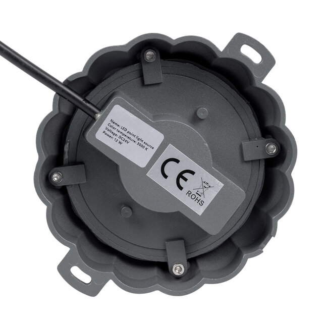 WALLLIGHT-MONA 90629 Φωτιστικό Τοίχου - Απλίκα Point Light LED 12W 1320lm 360° DC 24V Αδιάβροχο IP65 Φ13 x Υ12.5cm Θερμό Λευκό 3000K - Γκρι Ανθρακί - 3 Years Warranty - 6