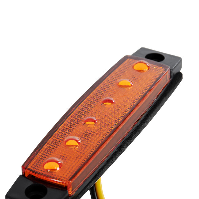 79904 Πλευρικά Φώτα Όγκου Φορτηγών LED 6xSMD2835 DC 10-30V 1.5W 100lm IP66 Πορτοκαλί - Μ9.5 x W2 x H1.1cm - 7