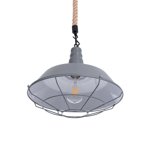CRANE 01411 Vintage Κρεμαστό Φωτιστικό Οροφής με Ντουί 1 x E27 AC 220-240V IP20 - Γκρι & Μπεζ - Μ36 x Π36 x Y31cm - 5