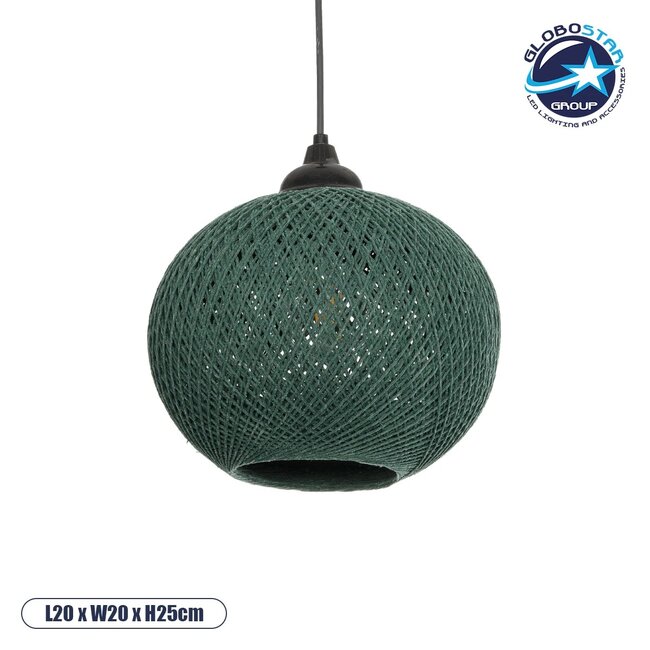 SOLEI 205-0015 Boho Κρεμαστό Φωτιστικό Οροφής με Ντουί 1 x E27 AC 220-240V IP20 - Πράσινο - M20 x Π20 x Υ25cm SOLEI 205-0015 Boho Κρεμαστό Φωτιστικό Οροφής με Ντουί 1 x E27 AC 220-240V IP20 - Πράσινο - M20 x Π20 x Υ25cm