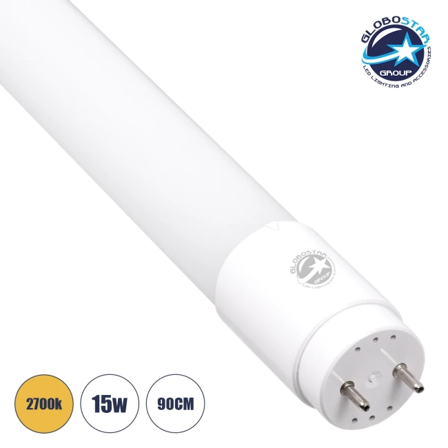 TUBIO 60140 Λάμπα T8 G13 Τύπου Φθορίου 90cm LED 15W 1515lm 220° AC 220-240V IP20 Θερμό Λευκό 2700K - Lumileds SMD Chip - Λευκό Γαλακτερό - Μ90 x Π2.7 x Υ2.7cm - 3 Χρόνια Εγγύηση TUBIO 60140 Λάμπα T8 G13 Τύπου Φθορίου 90cm LED 15W 1515lm 220° AC 220-240V IP20 Θερμό Λευκό 2700K - Lumileds SMD Chip - Λευκό Γαλακτερό - Μ90 x Π2.7 x Υ2.7cm - 3 Χρόνια Εγγύηση