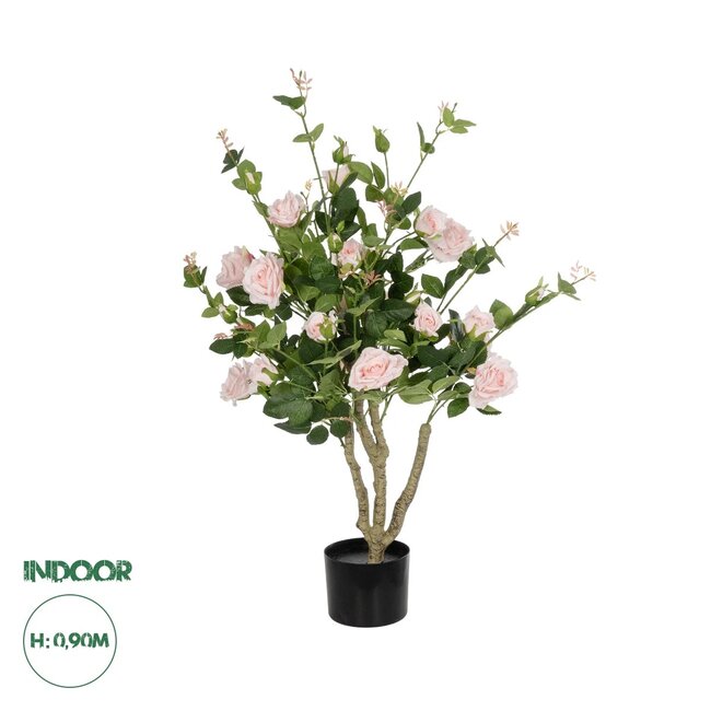 Artificial Garden LIGHT PINK ROSES 21071 Τεχνητό Διακοσμητικό Δέντρο Τριανταφυλλιά Μ50 x Π50 x Υ90cm