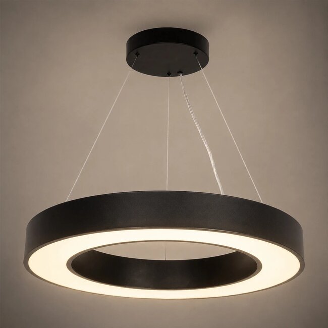 kelvo® RA KLV-101-0365 Κρεμαστό Φωτιστικό Οροφής LED 67W 6700lm 120° AC 220-240V IP20 Ρυθμιζόμενο Λευκό CCT με Χειριστήριο από 2700K έως 6000K Dimmable - Lumileds SMD Chip - Μαύρο Ματ - Μ60 x Π60 x Υ8cm - 3 Χρόνια Εγγύηση - 2