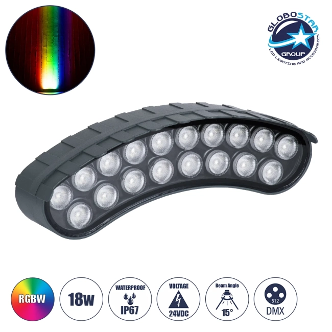 TREELIGHT-KINA 90686 Κυρτή Μπάρα Φωτισμού Wall Washer με Αντιθαμβωτική Γρίλια Ειδική για Φυτά - Δέντρα LED 18W 1530lm 15° DC 24V Αδιάβροχο IP67 L24.5 x W7 x H8cm RGBW DMX512 - Γκρι Ανθρακί - 3 Years Warranty TREELIGHT-KINA 90686 Κυρτή Μπάρα Φωτισμού Wall Washer με Αντιθαμβωτική Γρίλια Ειδική για Φυτά - Δέντρα LED 18W 1530lm 15° DC 24V Αδιάβροχο IP67 L24.5 x W7 x H8cm RGBW DMX512 - Γκρι Ανθρακί - 3 Years Warranty