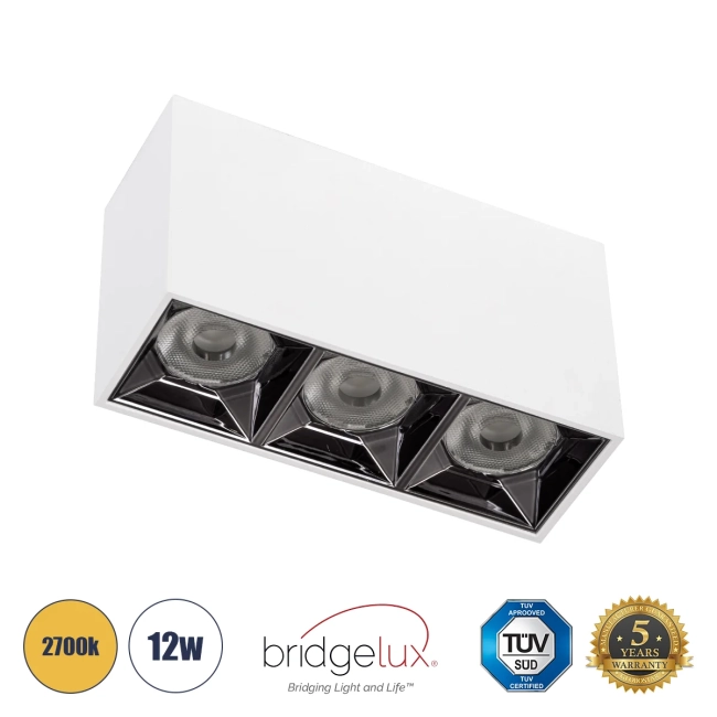 LUMINAR 60327 Downlight Σποτ LED 12W 1620lm 36° AC 220-240V IP20 Θερμό Λευκό 2700K - Osram SMD Chip & TÜV SÜD Driver - Λευκό Ματ - Μ11.8 x Π4.2 x Υ6.6cm - 5 Χρόνια Εγγύηση LUMINAR 60327 Downlight Σποτ LED 12W 1620lm 36° AC 220-240V IP20 Θερμό Λευκό 2700K - Osram SMD Chip & TÜV SÜD Driver - Λευκό Ματ - Μ11.8 x Π4.2 x Υ6.6cm - 5 Χρόνια Εγγύηση