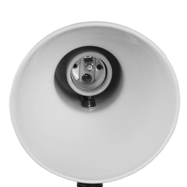 STUDENT GLB-102-0008 Μοντέρνο Επιτραπέζιο Φωτιστικό Πορτατίφ με Ντουί 1 x E27 AC 220-240V IP20 - Λευκό & Μαύρο - Μ14 x Π14 x Υ32cm - 9