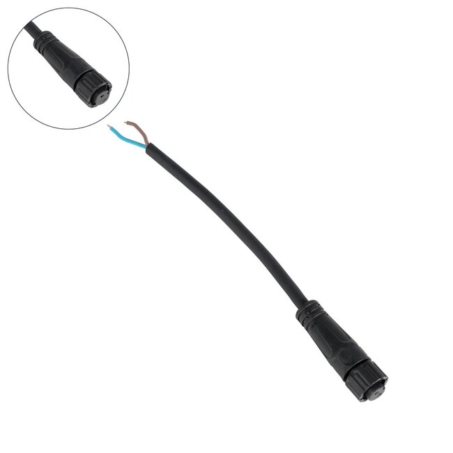 CONNECTOR 999-0265 2 Pin Σύνδεσμος Τροφοδοσίας για Wall Washers & Προβολείς με Είσοδο 2 x 0.25mm2 & Έξοδο 1 x Αρσενικό Βύσμα Αδιάβροχο IP65 - Μαύρο - Μ20 x Π1.5 x Υ1.5cm